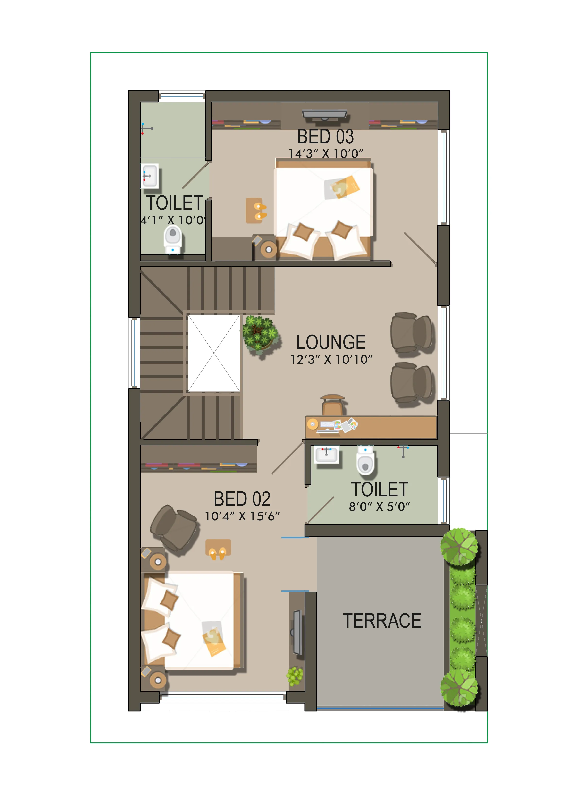 S Facing Type 2 First Floor